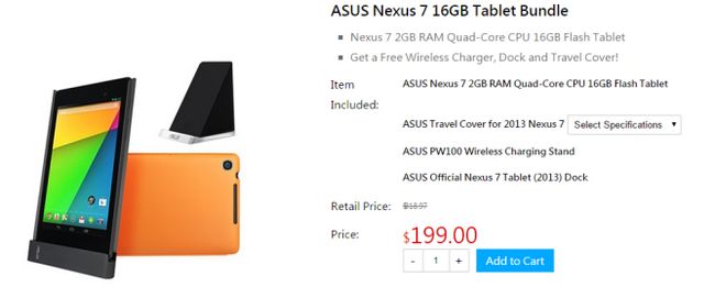 Fotografía - [Trato Alerta] Asus Nexus 7 Bundle incluye una nueva de 16 GB de la tableta, cargador inalámbrico, Muelle y cubrimos viaje por $ 199